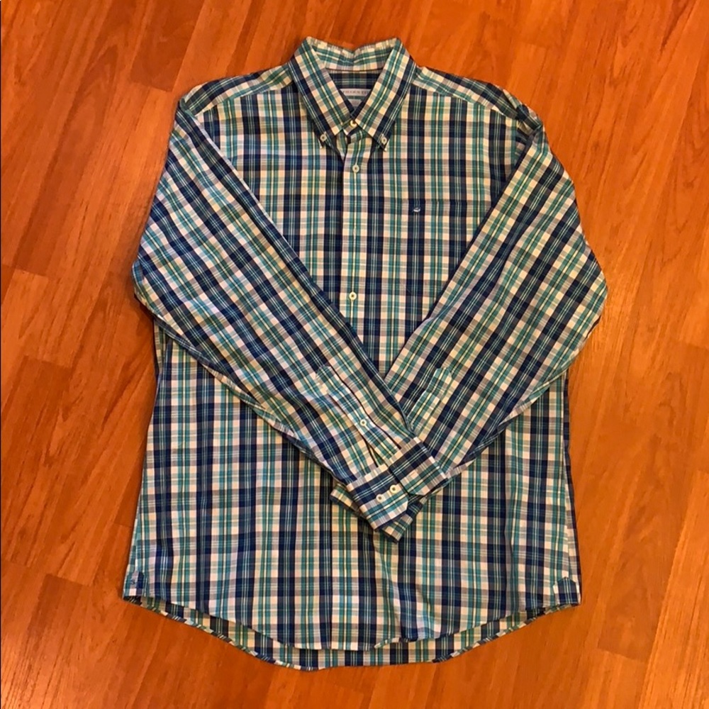 100% cotton long sleeve button down shirt